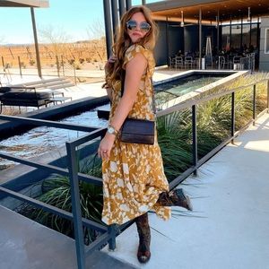 Women’s Mustard Floral Maxi Dress